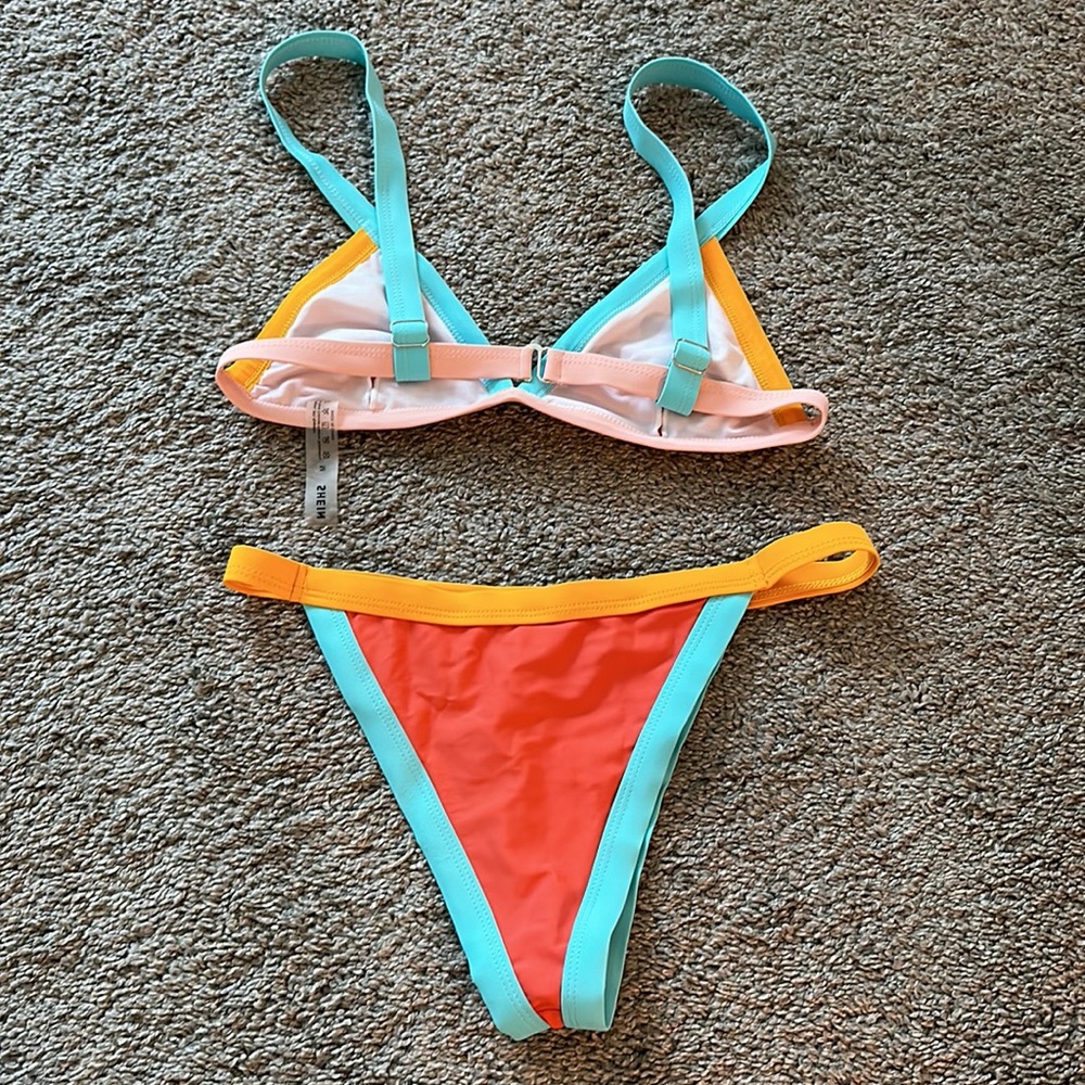 Shein Colorblock Cheeky Bikini Set Size Medium - image 4